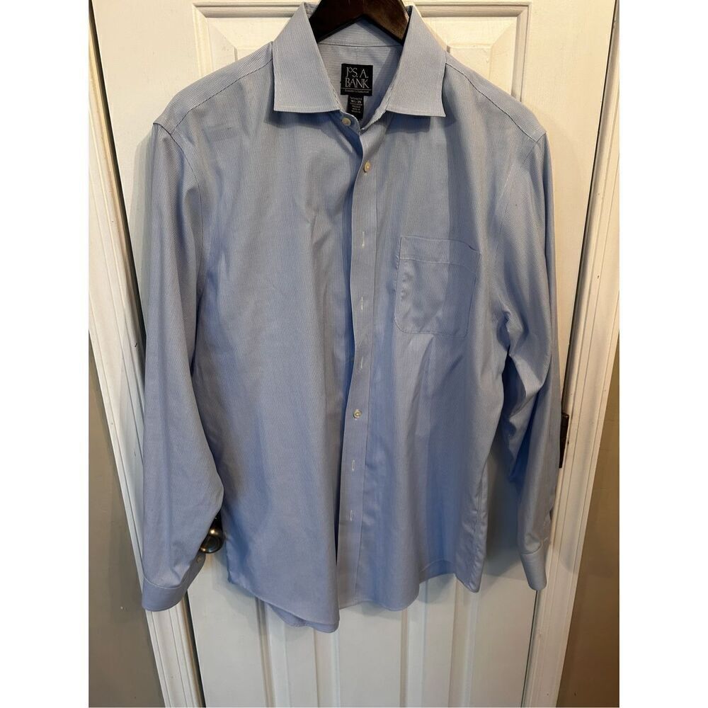 Jos a bank dress shirt blue size 16.5 35